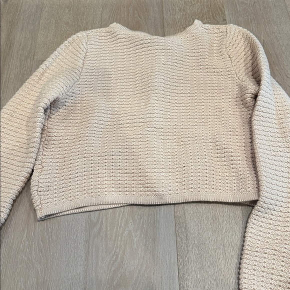 Vici Textured Cream Cardigan with Gold Accents - Picture 5 of 5